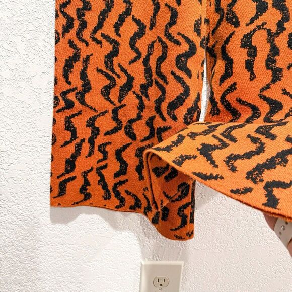 Anthropologie Contrast Knit Sweater Pants Women’s Large Brown Black High Rise - Picture 4 of 10